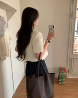 [BELLIDE MADE] colorless short-sleeved tweed jacket
