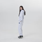 HANDLE EMBRODERY HALF LOGO HOODIE
 - WHITE
M/GREY