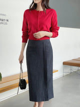Kobel Round Basic Knit Cardigan