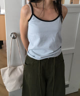 Duet Striped Contrast Layered Sleeveless Tank Top 4 Colors