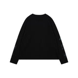 (DUC) BB グラフィックワッフルオーバーサイズ長袖Tシャツ ブラック