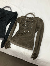 Vintage Washing Halterneck T-Shirt