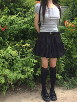 Fodin Balloon Belt Mini Skirt