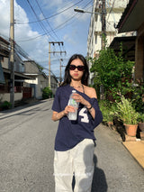 ナンバーネイビールースフィット半袖Tシャツ