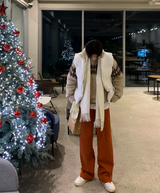 ファーストマイルドコーデュロイブラッシュドバンディングワイドパンツ