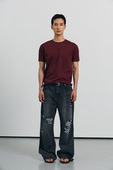 クールカーブハーフTシャツ(Burgundy)