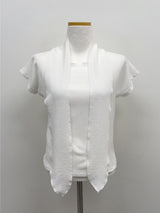 プリーツタイネックショートスリーブTシャツ