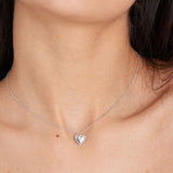 Rope Bezel Heart 925 Silver Necklace N036-02H