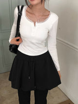 Ina Banding Pumpkin Mini Skirt