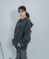 UNISEX フーディデニムジャケット