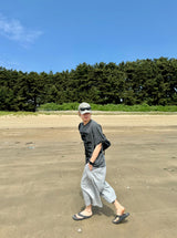 アンティークカッティングラインロースウェットバミューダパンツ 2C