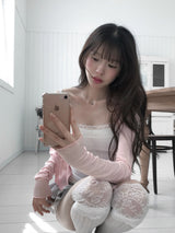 [MADE] Heart-Drop Lace & Cubic Heart Camisole