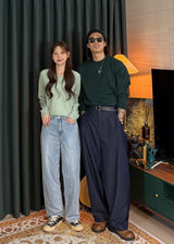 Men's カシミアウォッシャブルラウンドニット 20COLOR