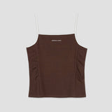 (T-7045)ANN SHIRRING SLEEVELESS TEE
