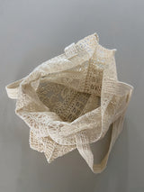 Rosé Flower Transparent Knit Linen Rattan Shoulder Bag Travel Bag 1 Color