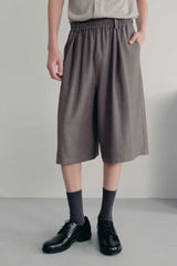 Pleated Check Capri Pants