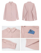 high-end pink loose fit long-sleeve shirt