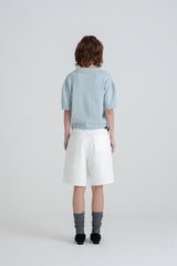 Vanilla frill knit_skyblue