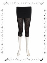 ブラック レース カプリ パンツ