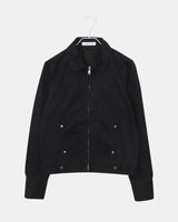 [MADE] Bather Eyelet Seam Detail Collar Washed Cotton Jacket