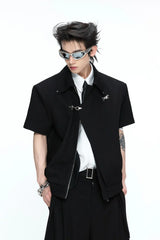 Asymmetric Cropped Short Sleeves Jacket
