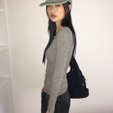 ジュエン スリム ロング ラウンド ロングスリーブ Tシャツ
