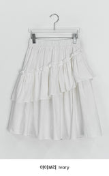 Verpan Frill Banding Midi Skirt