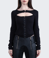 Waffle Hook Top Black