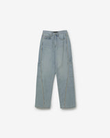 Diagonal fringe denim [ light blue ]