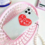 [MADE]レッドLoveornotクリアージェリーフォーンケース