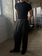 Slim fit mock neck half zip up(4color)