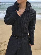 Juno Crop Hooded Cut-Out Lightweight Padding 3C