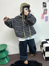 FLEECE❤TRACK LINE 3 LINE LONG PANTS ❤🖤🤍💙🩶5COLOR