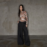  original three-dimensional pleated wide-leg suit trousers