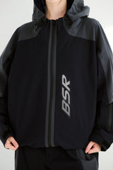 BSR フーディド3Lシームシーリングジャケット ダークグレー