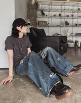 [LAN ARCHIVE]フロントシャーリングショートスリーブTシャツ
