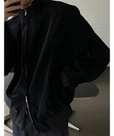 [Unisex] Glossy pleats blouson jacket(2color)