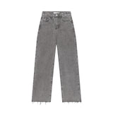 GRAY SEMI WIDE DENIM PANTS code 18113