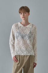 Rose half neck top_black