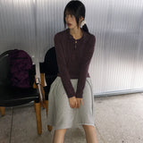 レティルヒッピーベルベットグラデーションアイレットカラーTシャツ