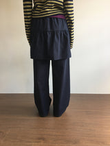 Wavy flare skirt pants (3color)