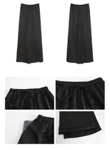 Embo bead wide banding casual pants