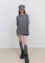 Mesh Band Puff Sleeve / Charcoal