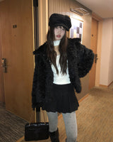 Reon Collar Quilted Fur Half Jacket
