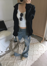  Arc-Damage Distressed Vintage Semi-Bootcut Denim Jeans
