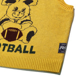 WITTY BUNNY FOOTBALL ニットベスト - LIGHT YELLOW