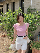 [SHOPPERMADE] パステルスクエア半袖Tシャツ (5color)