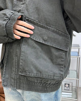 Denz Washed High-Neck Field Jacket
