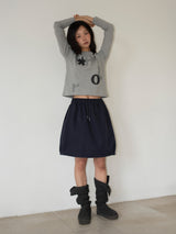 NYLON BALLOON SKIRT (NAVY)