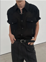 [S/S] Western シースルーリンクルシャツ(3color)
